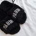 Wool Version~ Letter Strap Thick-Soled For Women, 2025 Winter New Model, Round Toe, Casual And Versatile Furry Slippers_vogvips.com
