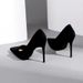 High Heels Women 2026 Spring And Autumn New Black Thin Heel Pointed Toe Shallow Mouth Suede Professional Export Large_vogvips.com