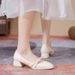 Soft Leather Chunky Heel Single 2025 New Style Shallow Mouth Bowknot Mary Jane Professional Work Shoes For Women_vogvips.com