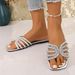 Summer 2026 Rhinestone Flat Slippers for Women European American Style Fashionable Cross-Over Flip Flops plus Size Women's Shoes_vogvips.com