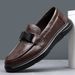Autumn Casual Leather Versatile Business Korean British Style Youth Trend Loafers Men's Driving Shoes_vogvips.com