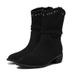 2025 New Thick-Heeled Thick-Soled Pointed-Toe Pleated Ankle Boots, New Autumn-Winter Versatile Stylish Fleece-Lined Short Boots_vogvips.com