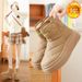 Fleece-Lined High-Top Snow Boots For Women 2025 Winter New Style Student Ins Korean Version Warm Casual Cotton Shoes_vogvips.com