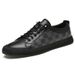 Men's Shoes Board Shoes Flat Bottom Low Top Plaid Leather Cowhide Surface Sports And Leisure Shoes Board Shoes_vogvips.com