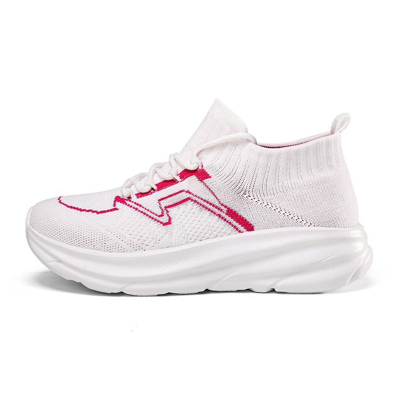 Unisex Sports Shoes Summer Mesh Fashion Lace Up Thick Soled Sneakers Lightweight Flat Outdoor Running Shoes For Men Women_vogvips.com