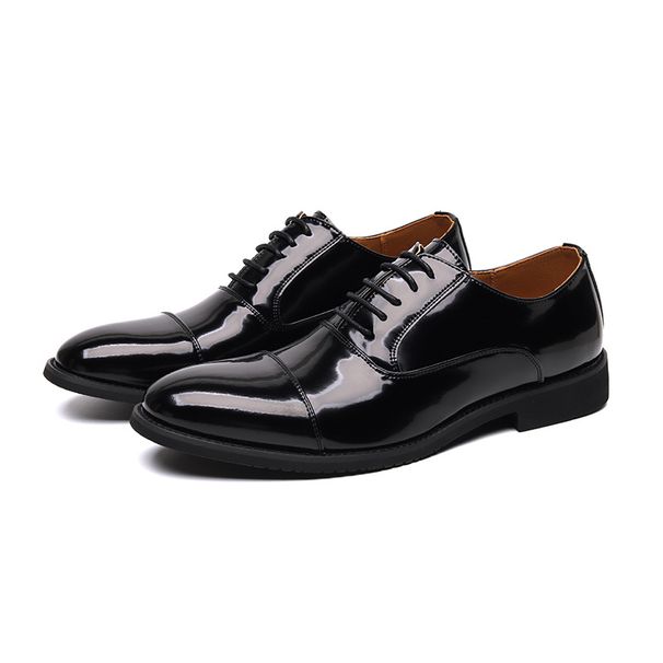 Three Joint Leather 2025 Formal Wear Shiny Surface Hard Sole Business Commuting Men's Groom's Wedding Shoes 8080-R_vogvips.com