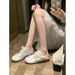 Wishing Girl Bowknot Ballet Training For Women 2025 Summer New Sports Casual Retro Silk Surface White Shoes_vogvips.com