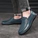 Euro Step Men's Summer New Casual Men Genuine Leather Top Layer Cowhide Driving Loafers Slip-On Shoes_vogvips.com