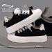 Men's Classic Height Increasing Sneakers 7CM Invisible Thick Soled Canvas Shoes Black White Trendy Summer ZHQ68226N_vogvips.com