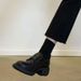 Velcro Sports Tire Sole Loafers Women's Thick Heel Small Leather Shoes High Heel Women's Shoes_vogvips.com