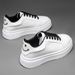 New Board Shoes Breathable White Casual Shoes Lace-up Board Shoes Platform Shoes_vogvips.com