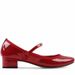French Style Small Shoes With A Flat Button And Shallow Mouth, Ballet Women's Red Mary Jane Shoes, Versatile Middle Heel_vogvips.com