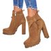 Women's Shoes Boots Martin Boots Women's Short Boots Autumn And Winter British Style Spot High Heels Suede Boots Brown Bow High Heels Women's Shoes_vogvips.com