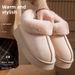 Autumn And Winter New Plush Heel Cotton Shoes Warm Thick Sole Solid Color Couple Home Outdoor Comfortable Snow Boots For_vogvips.com