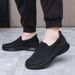 Men's New Hollow Breathable Flat Soft Sole Non-Slip Comfortable Slip-On Dad Shoes_vogvips.com