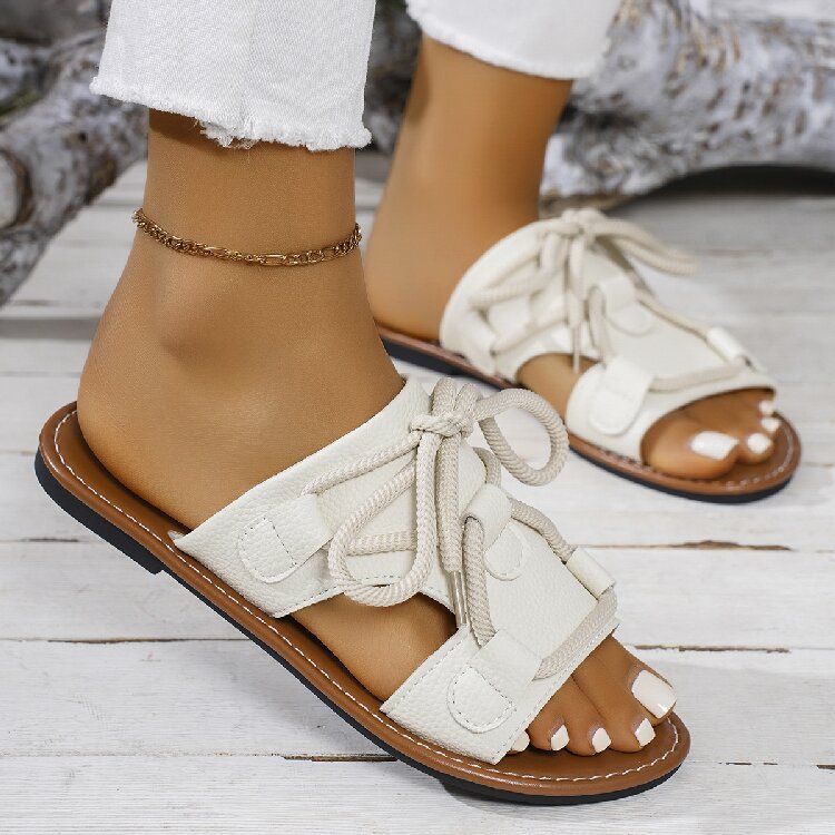 Women's plus Size Flat Sandals Summer Soft Sole Strappy Beach New Style Shoes_vogvips.com