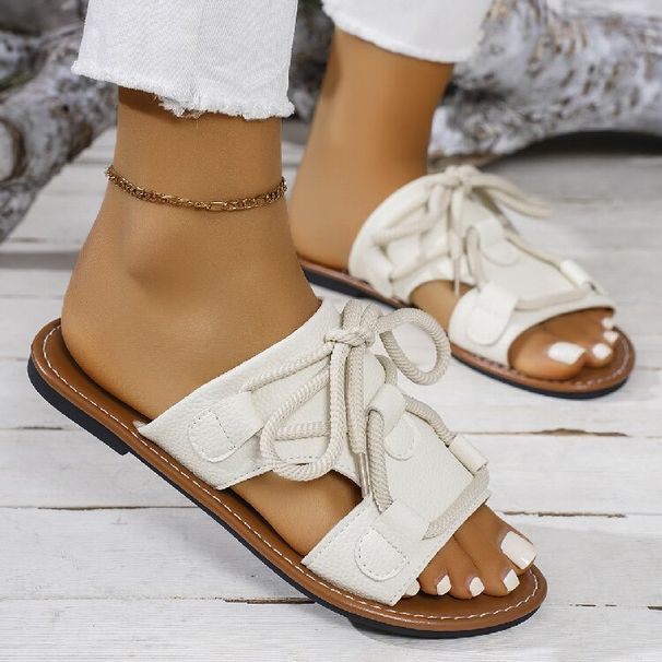 Women's plus Size Flat Sandals Summer Soft Sole Strappy Beach New Style Shoes_vogvips.com