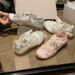 Sheepskin Ballet Shoes Sweet Girls Round Toe Satin Sneakers_vogvips.com