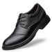 Casual Leather Shoes Men's Round Head Shallow Mouth Lace-up First Layer Work Dress Leather Shoes_vogvips.com