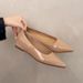 Spring And Autumn French Nude Inner Height Increase Pointed Flat Shoes Women's Light Mouth Shoes Versatile Commuter Shoes_vogvips.com