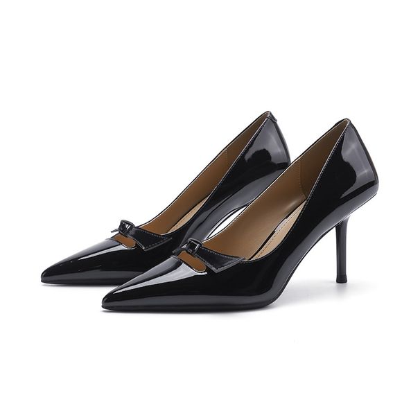 878-5 Sexy One-Strap Bow For Women 2025 Autumn New Elegant Pointed Toe Stiletto High Heels_vogvips.com