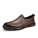 Euro Step Men's Autumn New Business Casual Shoes Genuine Leather Formal Soft Sole Breathable Non-Slip Slip-On Loafers_vogvips.com