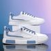 Men' Breathable Spring And Autumn Caual Meh Large Size Slip-On Lazy Shoe, Korean Style Color-Block Trendy White_vogvips.com