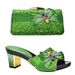 Bow Decoration Chunky Heel Round Toe Sandal Flash Diamond Pack Party Wear Shoes Bag Set_vogvips.com