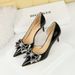 638-AH17 Fashion Banquet Women's With High Thin Heels, Shallow Mouth, Sharp Toe, Lacquer Leather, Water Diamond Bow Tie_vogvips.com