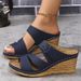 Thick Sole Round Toe One-piece Outwearnew Arrivalsummer Wedge Large Size Women's Fashion Sandals_vogvips.com