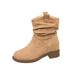 Women's Fashion Denim Boots, New 2025 Autumn Style, Height-Increasing, Casual, Non-Slip, Petite Short Boots_vogvips.com