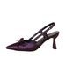Cross-border Strapless Backless Sandals With Stiletto Pointed Toe, Purple High Heels, Foreign Trade Bowknot Women's_vogvips.com