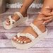Ladies' EVA Casual Simple Buckle Flat Heel Thick Sole Set For Wearing One Word Slippers In Large Size_vogvips.com