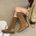 Women Boxing Boots Miting Front Lace-Up Casual Long Round Toe Versatile Height-Increasing Comfortable Martin Side Zipper Cool And Handsome_vogvips.com