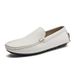 White Genuine Cowhide Soft Soled Casual Plus Size Spring And Summer Men's Handmade Leather Shoes Vatile One Foot_vogvips.com