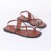 Women's Metallic Toe Ring Flat Sandals - Breathable PU Strappy Roman Gladiator Shoes For Casual & Vacation Wear_vogvips.com