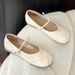 Mary Jane Single Women's Summer French Shallow Mouth Skirt Flat Bottom Soft Soled Shoes For Women 2025 New Gentle Style_vogvips.com