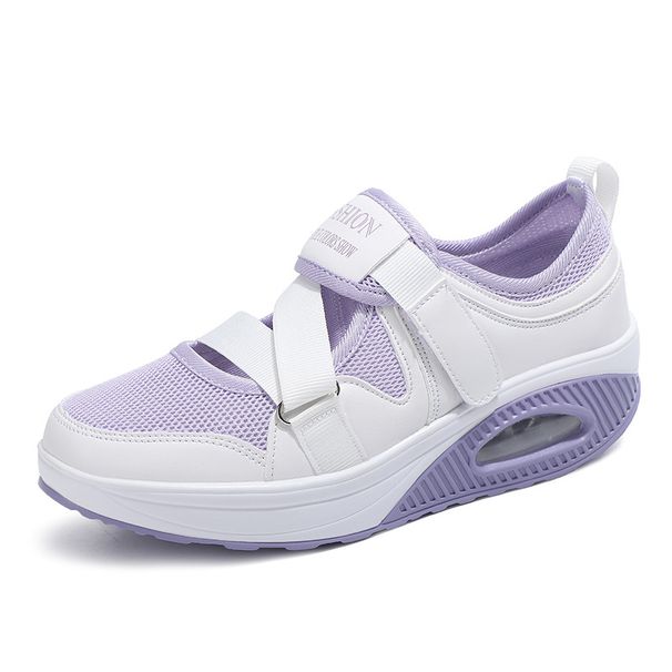 Summer Women's Comfort Shoes - Breathable Air Cushion Slip-On With Thick Sole & Hook-and-Loop Closure (Lightweight For Casual & Daily Wear)_vogvips.com