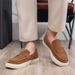 SHLIANG Men's Suede Leather Loafers Classic Brown Loafers Man Walking Shoes Casual Slip-On Driving Shoes For Men X0001_vogvips.com
