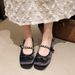 Evening Breeze French Style Rhinestone One-Strap Mary Jane Flats Ballet Early Spring New Soft Sole Women's Shoes_vogvips.com