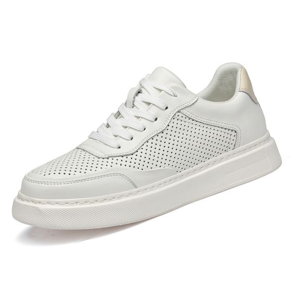 Little White Shoes Platform Sports Casual Shoes Men's Hollow Breathable Men's Board Shoes_vogvips.com
