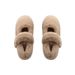 Slip-On Fairy Style Fleece-Lined Warm Fluffy Shoes Women, Flat One-Strap Round-Toe Loafers For Autumn And Winter_vogvips.com