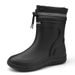 Single Shoe Midsole Waterproof Mouth Rain Boots 39-45_vogvips.com