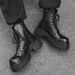 Retro Thick-soled Heightening Tooling Boots Outdoor Hiking Lace-up Martin Boots Men's Boots_vogvips.com