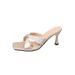 Frech Style High Large Size Square Toe Cross Strap Stiletto Heels High-ed Fashio Outdoor 2025 Summer Sadals For_vogvips.com