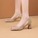 2026 Summer New Sequin Peep-Toe For Women, Chunky Heel High Heels, Plus Size Fashion Hollow Soft Leather Sandals_vogvips.com