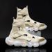 Men's Shoes Air Cushion Men's Summer Fashion Popcorn Sandals Breathable Hollow Leather Shoe Cover High Top Soft Sole Roman Sandals_vogvips.com