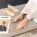 French Beige Thick Heel High Heels Women's Summer 2025 New Style Temperament Toe Shallow Mouth Square Buckle Commuting_vogvips.com