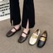 Soft-soled Shallow Mouth Versatile Flat-soled Single Shoes Women's Shoes Lightweight Low-heeled Casual Word Mary Jane_vogvips.com