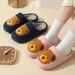 New Comfortable Home Bear Head Cute Warm Winter Slippers Couple Men And Women Thick Soft Sole Cartoon Cotton Shoes_vogvips.com